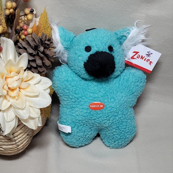 Zanies NWT 8in Blue Cuddly Berber Baby Koala Plush Squeaky Dog Toy - Picture 2 of 5